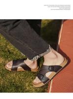 Nuevas sandalias deslizantes, zapatos planos con punta redonda, suela suave y gruesa, zapatillas en espiga, zapatillas con hebilla de cinturón para hombre - details 17