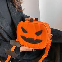 Bolso de calabaza de Halloween de cuero PU de dibujos animados, bolso de hombro divertido de calabaza de murciélago, bolso cruzado cuadrado de gran capacidad para fiesta - details 16