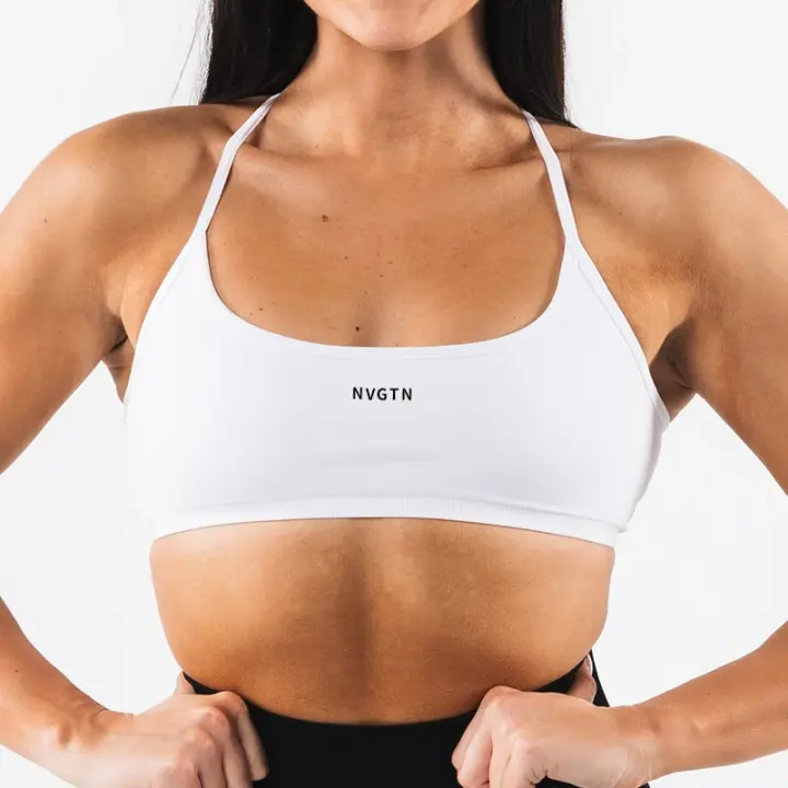 NVGTN-Sujetador cruzado con espalda amplificada para mujer, ropa suave de entrenamiento, trajes de Fitness, sujetador transpirable para Yoga, ropa de gimnasio - 1