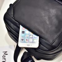 Mochilas de cuero PU impermeables, mochila escolar para hombre, bolsas de viaje para ordenador portátil de 14 pulgadas, alta capacidad - details 3