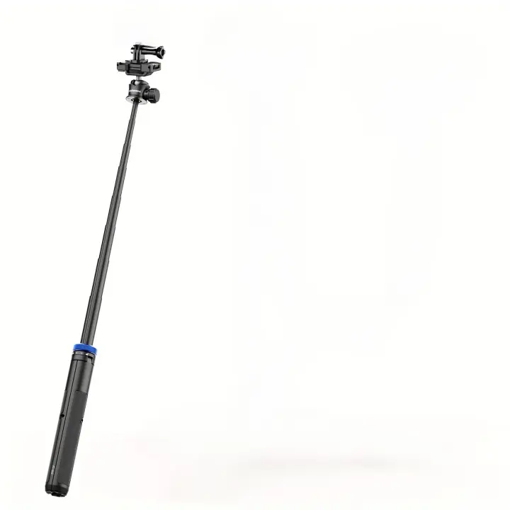 Un palo para selfies de 160 cm y un trípode para teléfono, un trípode extensible para móvil de 64 pulgadas, un soporte para teléfono 2 en 1, un trípode para cámara con cabeza de bola de 360 ° , compatible con iPhone, Sony, Canon, Gopro, un soporte para - 1