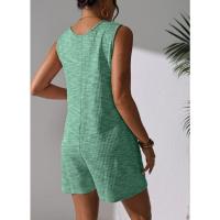 Moda de Primavera-Verano para Mujer 2025 Chaleco Sin Mangas a Rayas en Contraste Informal Pantalones Cortos de Mono Multicolor Opcional - details 10