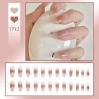 Uñas postizas cuadradas de presión larga, color nude, palo natural, decoraciones de uñas para mujeres y niñas - details 4