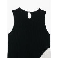 BUNO-Vintage Mini vestido de punto negro para mujer, cuello redondo, sin mangas, con lazo en la espalda, vestidos cortos rectos, playa de verano - details 8