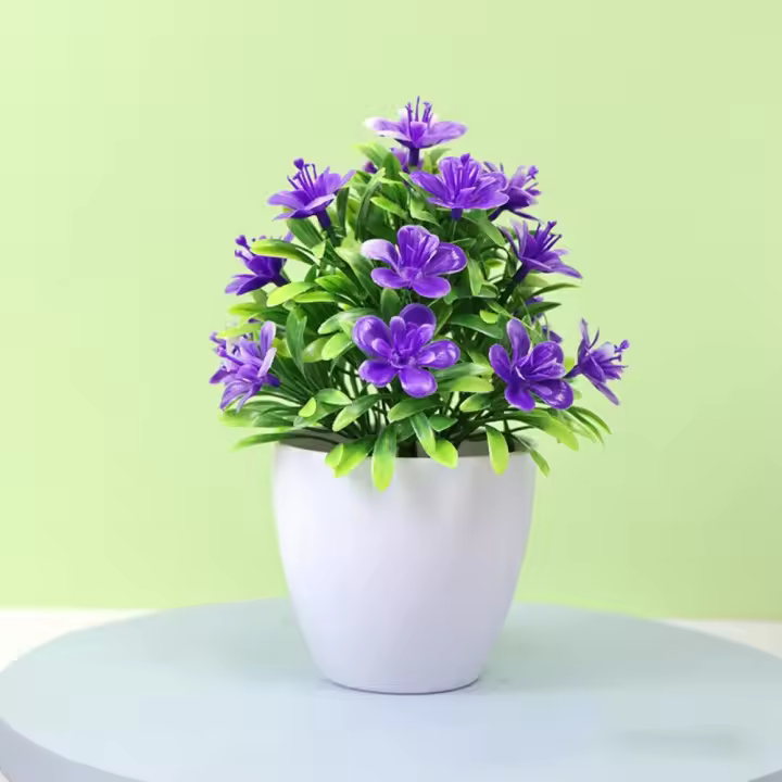 Maceta de árbol de mesa, plantas falsas, decoración de escritorio, plantas pequeñas en macetas, flores artificiales - 1