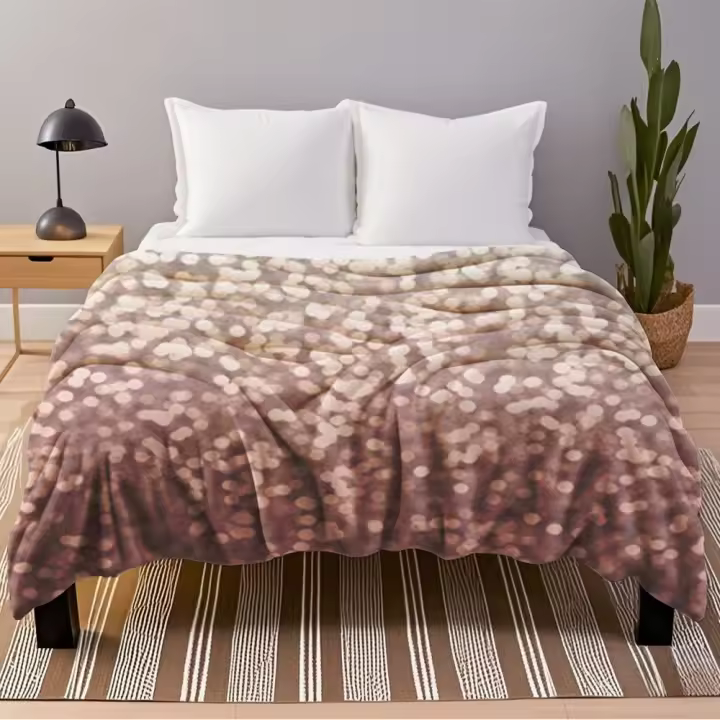 Manta de Franela Suave con Brillo Plateado Diseño Nórdico de Primavera/Otoño - 1