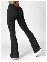 Pantalones de Yoga con Flecos en Forma de V para Mujeres Leggings de Cintura Alta y Pierna Ancha para Gimnasio y Deportes Pantalones de Baile - details 31