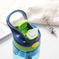 Botella de agua con pajita de silicona y tapa a prueba de derrames para niños, taza de dibujos animados de dinosaurio lindo, botella portátil escolar sin BPA - details 7
