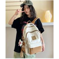 Mochila de gran capacidad femenina-japonesa color de contraste marca de moda mochila para estudiantes universitarios bolsa de viaje de ocio nueva bolsa para computadora - details 10
