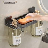 Soporte de jabón autoadhesivo montado en la pared, estante para botellas de champú con drenaje impermeable, soporte de carga grande, ahorro de espacio - details 6
