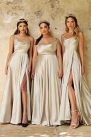 Vestido de Graduación Largo para Mujer Traje Elegante de Denim con Escote Alto, Espalda Descubierta, Cremallera en la Espalda, Ocasiones Formales, 2025 - details 73