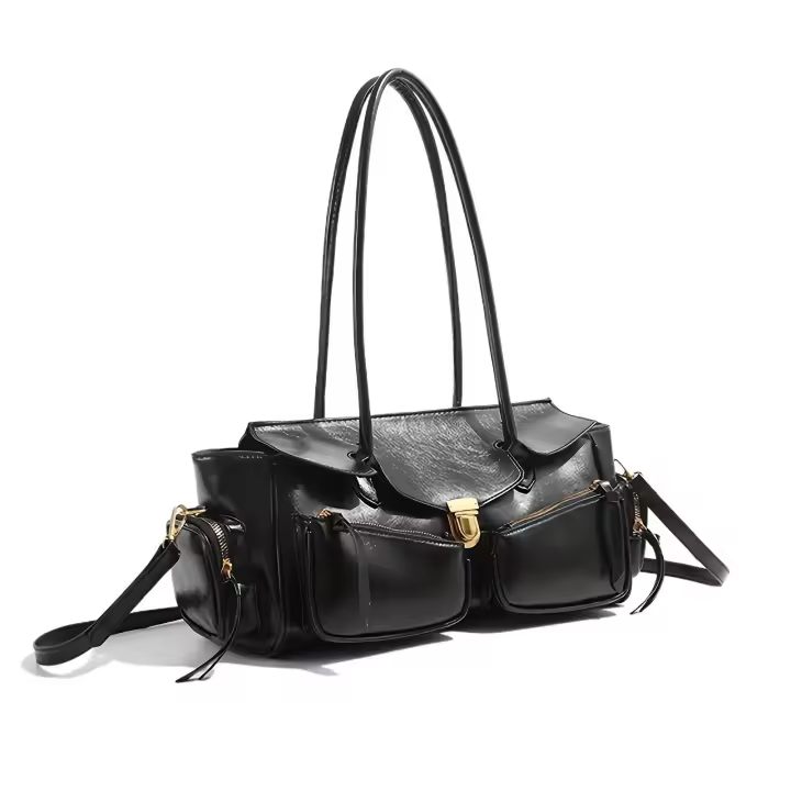Bolso Chic de Baguette Y2K Alta Calidad PU, Desmontable con Correa, Cierre con Cero, Bolso Versátil para Moda Diaria - 1
