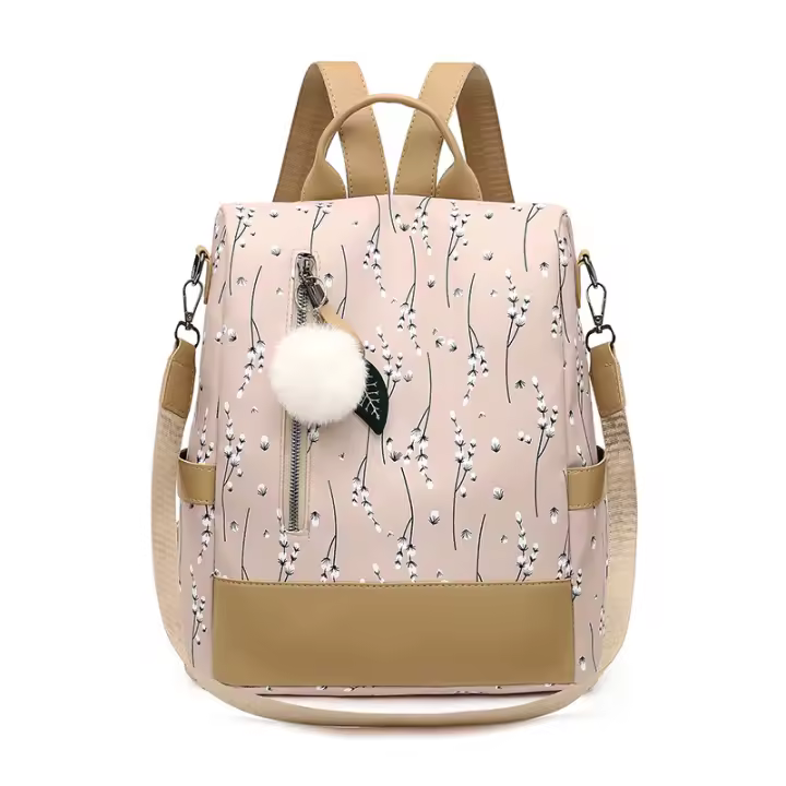Mochila De flores antirrobo para mujer, morral escolar de viaje, a la moda - 1