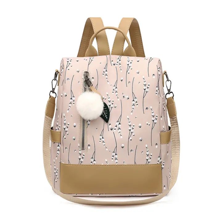 Mochila De flores antirrobo para mujer, morral escolar de viaje, a la moda - 1