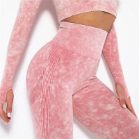 Pantalones elásticos para correr para mujer, deportes de Yoga de cintura alta sin costuras, mallas de gimnasio push-up, recién llegados - details 4