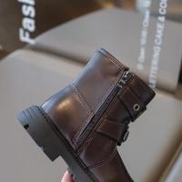 Botas de cuero antideslizantes para niña, zapatos versátiles y elegantes, suela suave, estilo británico, otoño e invierno, 2024 - details 7