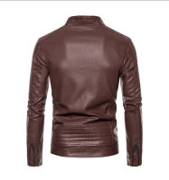 Nueva chaqueta de cuero para hombre, moda delgada de motocicleta juvenil, PU, de otoño e invierno - details 11