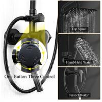 Juego de grifo de baño de latón contemporáneo con mezclador frío y caliente, cabezal de ducha tipo lluvia y cabezal de ducha de mano - details 4