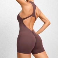 Conjuntos de Yoga de una pieza para mujer, ropa sin mangas, chaleco, mono corto de ejercicio, deporte, gimnasio, entrenamiento, Fitness, pantalones con espalda cruzada, 2025 - details 29