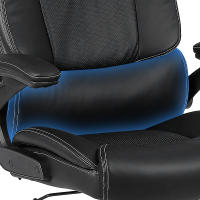 Silla Escritorio, Silla Oficina de 200 kg para Personas Pesadas, Silla Ergonómica Escritorio con Reposabrazos Abatibles, Sillas Escritorio de Cuero PU, Respaldo Alto, Negro - details 4