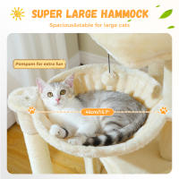 PAWZ Road Árbol para gatos de varios niveles con 2 acogedores condominios, hamaca, almohadilla rascadora para gatos, gran torre para gatos, poste rascador para gatos de interior, casa para gatos, juguetes para gatos - details 9