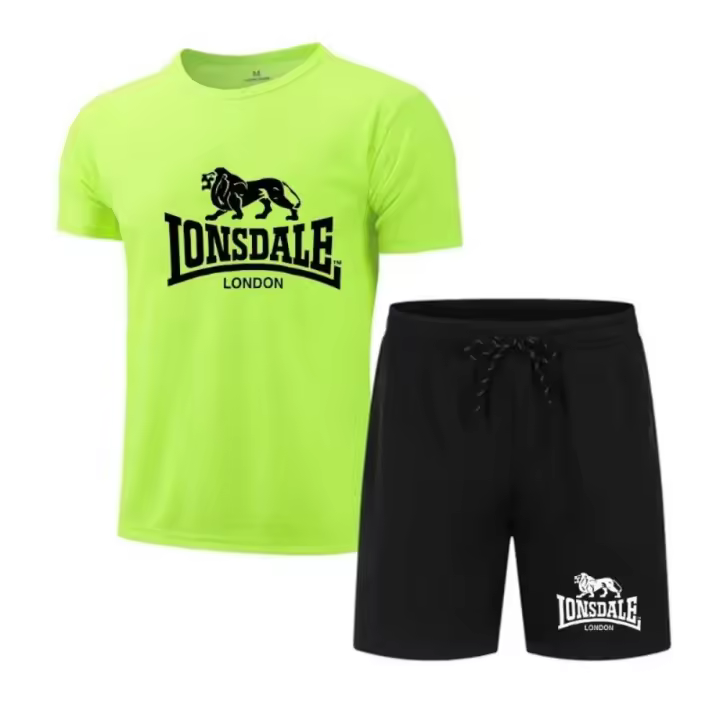 Conjunto casual de verano para hombre, pantalones cortos, camiseta de manga corta, conjunto deportivo transpirable y de secado rápido - 1