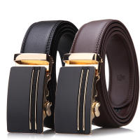 Cinturón de cuero genuino para Hombre, Cinturón Ajustable de Cuero,con Hebilla Automática - details 3