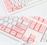 Juego de 129 teclas PBT para teclado mecánico, teclas de color rosa Steam Rabbit para Gaming, personalizadas, MX Switche, SYE-SUB, XDA - details 2