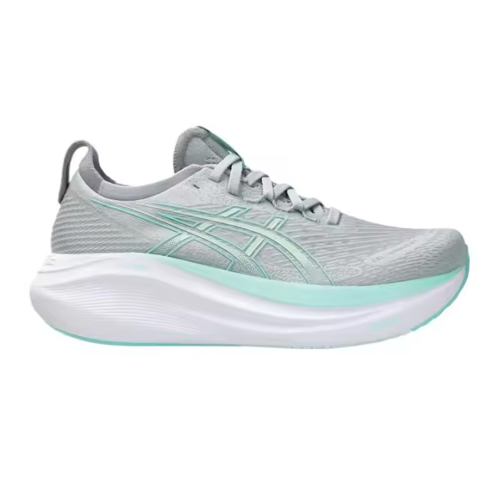 Leten Zapatillas para correr GEL-NIMBUS 27 WIDE para mujer en gris Piamonte/Iluminar menta - 1