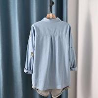 Blusas Bordadas de Flor Moda Coreana para Mujeres Primavera Camisa de Jeans de Diseñador - details 37