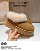 Botas de nieve de cuero Forro polar de suela gruesa Botas cortas de pelo real cálido - details 2