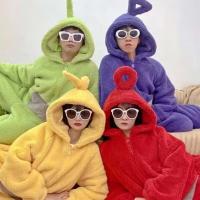 Teletubbies-Pijama de una pieza para hombre y mujer, ropa de casa de lana de Coral engrosada - details 0