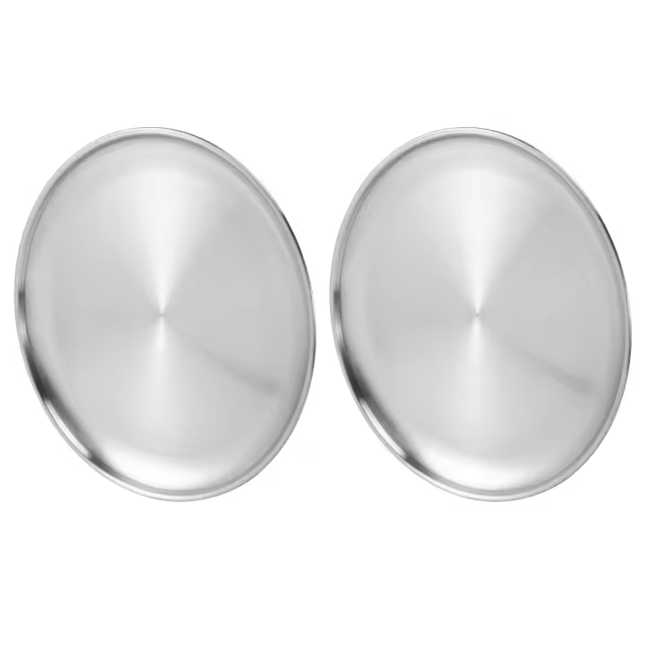 Juego de 2 bandejas redondas de acero inoxidable para hornear Pizza, sartén para horno Crisper, servicio para hornear, duradero, 10 pulgadas - 1