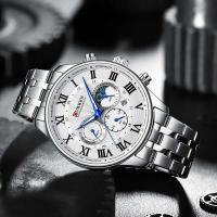 Reloj de Cuarzo CURREN 8427 Diseño de Negocios Elegante para Hombres Correa de Acero Inoxidable - details 14