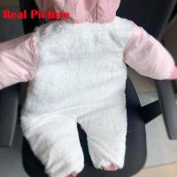 Pelele de invierno para bebé recién nacido, mono cálido con guantes de Panda para niño, ropa infantil de algodón y terciopelo, ropa con capucha para niña de 0 a 18M - details 8