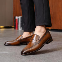 Primera capa de cuero de vaca, zapatos perezosos de un pedal, zapatos casuales de cuero, mocasines. - details 17