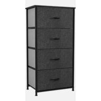 Cajonera de Tela, Cómoda de Tela, Unidad de Almacenamiento de Tela, con 5 cajones Extraíbles, Cómoda de para Sala de Estar, Dormitorio, habitación Infantil, Negro y Gris - details 11