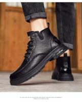 Nuevas botas cortas casuales, zapatos de herramientas negros retro americanos de alta gama para hombres - details 9