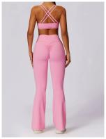 Conjunto de Yoga y Fitness para Mujeres Traje Deportivo de 2 Piezas Pantalones de Yoga de Cintura Alta y Sujetador Deportivo Racerback Material Exterior de Nylon Adecuado para Primavera/Verano - details 6