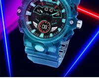 Reloj Deportivo para Hombres SMAEL con Movimiento de Cuarzo y Digital Resistente al Agua Correa de Silicona Luz LED Multifunción Chrono Fecha - details 1