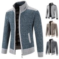Chaqueta tipo suéter con cuello levantado para hombre, top de punto grueso, cárdigan informal de moda, cálido, otoño e invierno - details 0