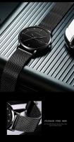 Reloj de Cuarzo Premium Automático, Movimiento Japonés, Correa de Acero Inoxidable Azul Negro, Resistente al Agua, Moda de Viaje para Hombres - details 0