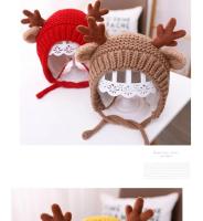 Gorro de Bebé de Ciervo Elk con Cuernos Cálido Gorro de Peluche para Invierno Otoño - details 12