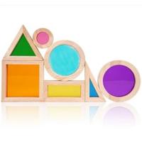 Wooden Rainbow Building Blocks for Kids