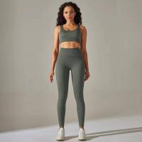 Conjunto de yoga acanalado sin costuras para mujer, ropa de gimnasio, sujetador con elevación, leggings, top de entrenamiento, chándal deportivo, 2 piezas - details 37