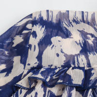 Conjuntos de Falda de Verano para Mujer OUWU Camisa de Manga Larga con Cuello de Lazo, Tops, Minifaldas Acampanadas, Estilo Vintage - details 9