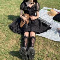Vestido de princesa blanco japonés Lolita 2025 con mangas abullonadas y lazo - details 1