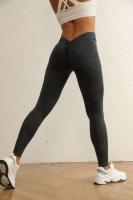 Malla deportiva con espalda en V, pantalones de yoga de cintura alta, ropa de entrenamiento para mujer, calcetines Fiess - details 3