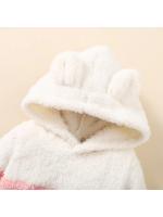 Conjunto de Ropa de Peluche con Capucha para Niña Recién Nacida Sudadera de Manga Larga, Top + Pantalón, Conjunto Cálido Diario para Otoño e Invierno - details 1