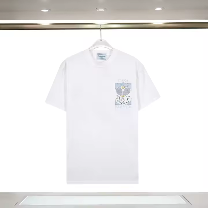 Camisetas Casuales de Verano 2025 para Hombres Algodón Puro, Cuello Redondo, Mangas Cortas, Impresiones de Logotipo - 1